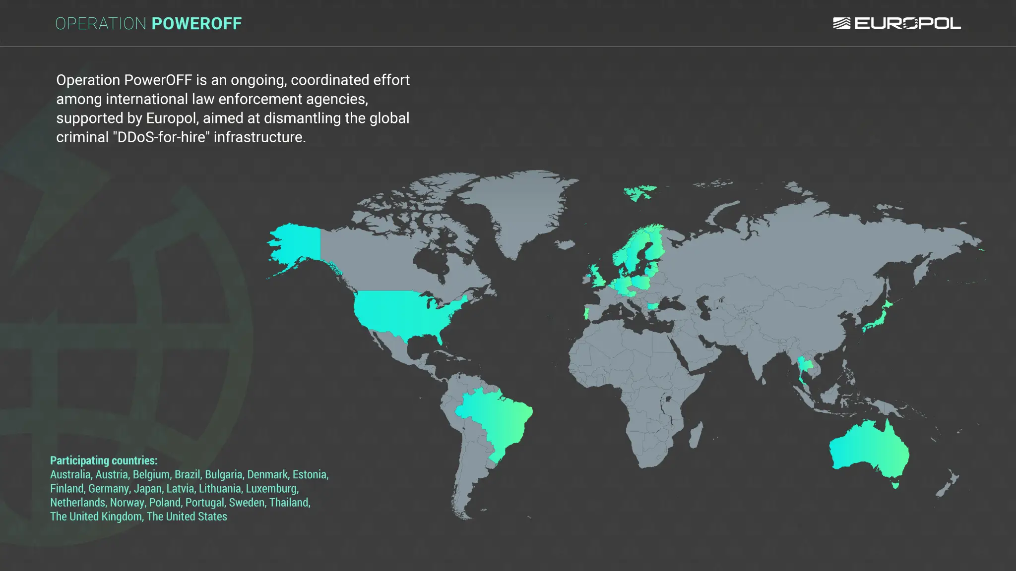Europol cybercrime operation coordination map — Operation Saffron 2026